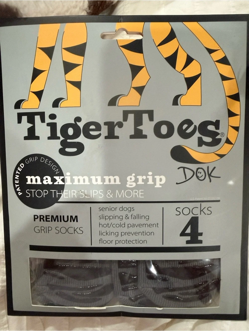 NWT Tiger Toes Medium Dog Socks -